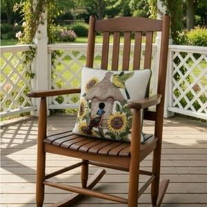 La France Home Birdhouse Birds Sunflower Design Tapestry Decorative Throw Pillow